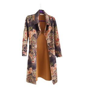 Solitare faux suede floral coat
